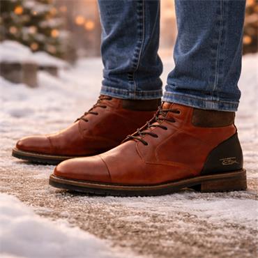 Tommy Bowe X Kolbe Laced Toe Cap Boot - Cognac Leather